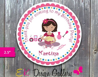 Sleepover Birthday Party Favors Gift Tags Stickers Personalized Slumber Party Tag SleepOver Birthday Party Sticker