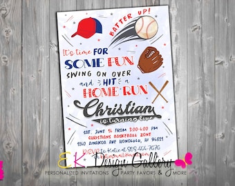 Baseball Invitation, All Star Invite, Baseball Birthday Party, Baseball Invite, Baseball Sports Theme, Baseball Boys, Birthday Invitation