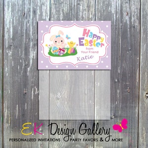 Personalized Easter Treat Bag Topper Easter Bunny Bag Topper Easter Favors Treat Bag Topper Easter Classroom Treats Gift Topper Digital