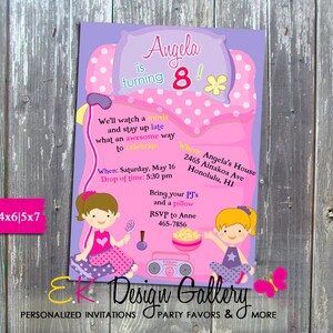 Personalized Slumber Party Invitation: Girls Sleepover Invite (Digital Download)