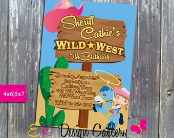 Sheriff Callie Invitation, Wild West Birthday Party, Party Invitation, Printable Invitation, Digital Invitation