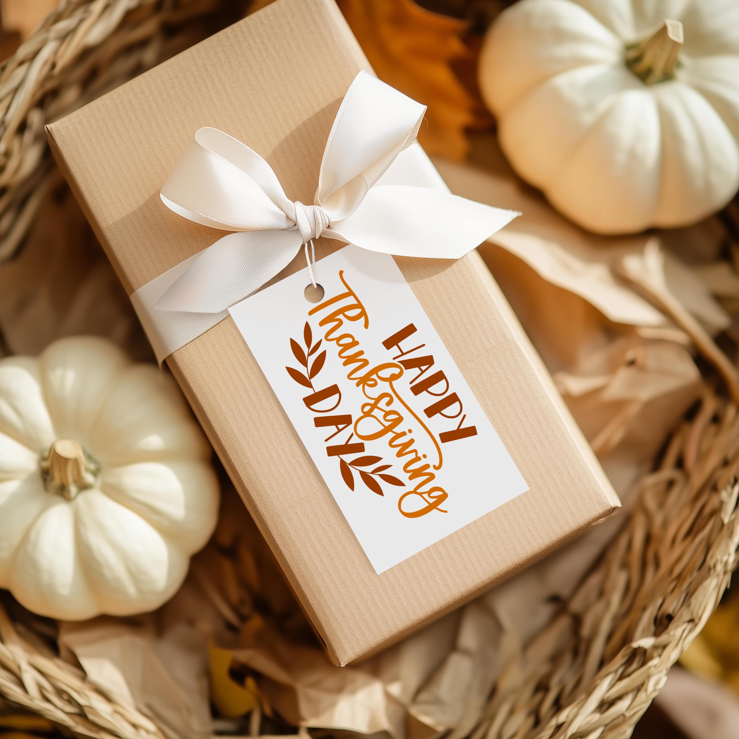 Happy Thanksgiving Gift Tag: Printable Thank You Label (digital Download) -  Etsy, image size:3000x3000