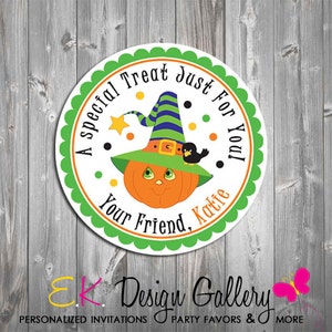 Halloween Treat Tag, Schulbörse Gunst Tags, personalisierte Kürbisetiketten, digitaler Download