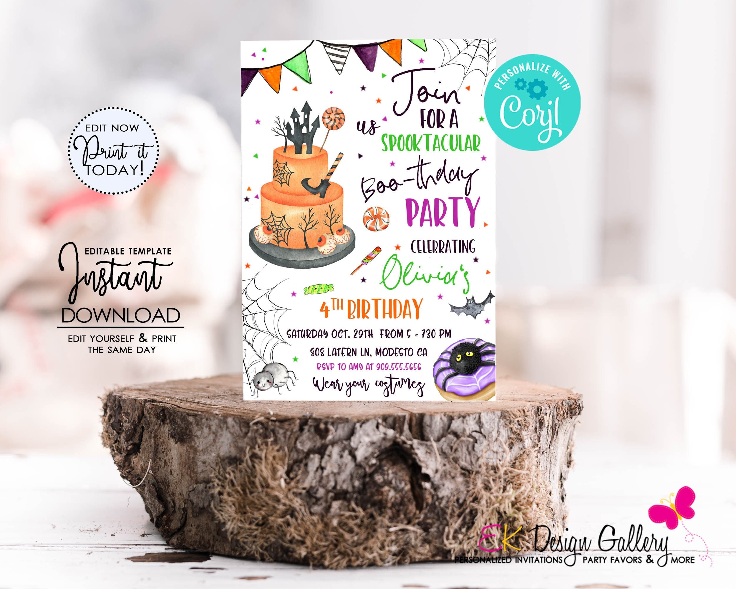 Halloween Birthday Invitation, Trunk or Treat Party Invite, Neighborhood  Party, Editable Instant Download - Etsy, image size:2500x2000