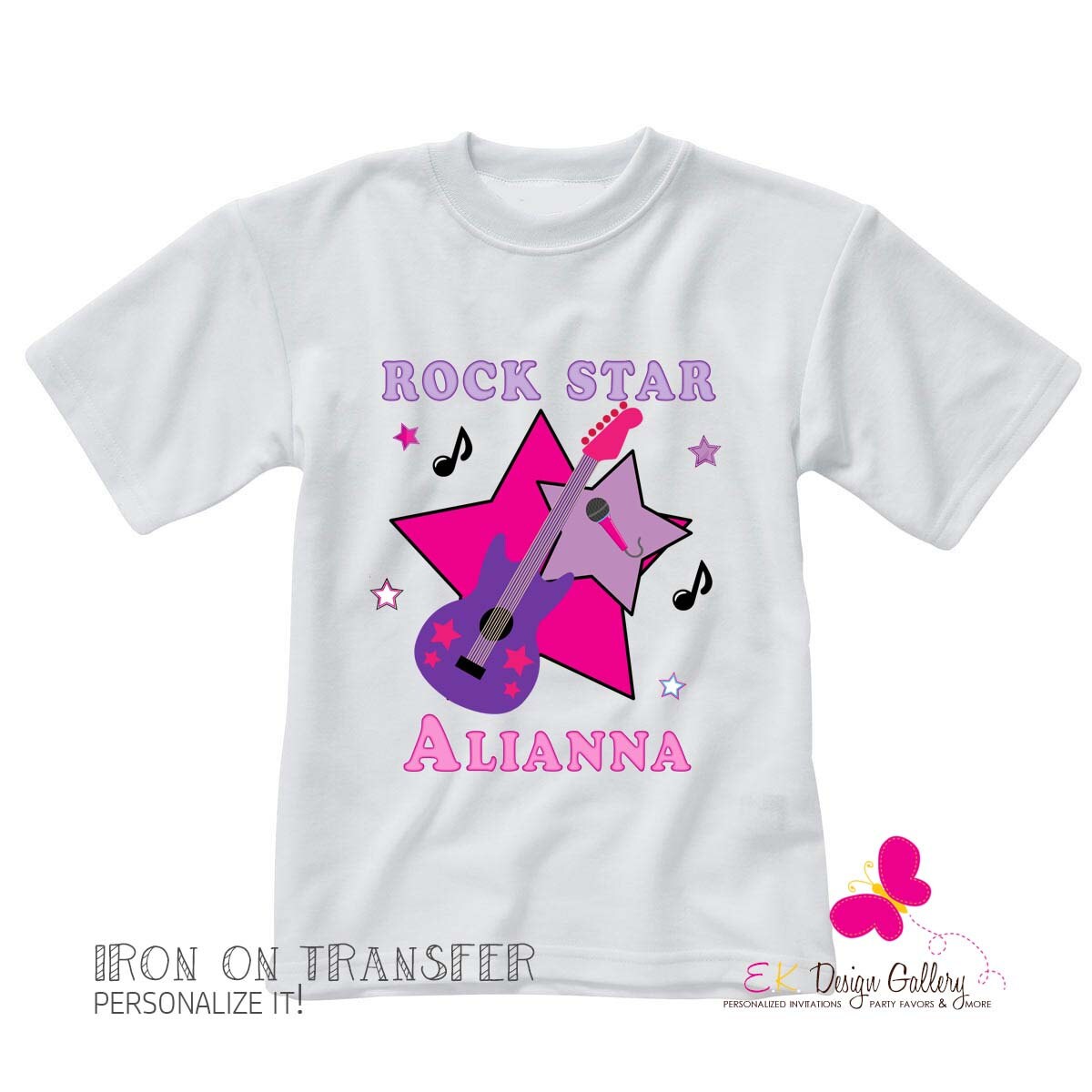 Rockstar Iron On Girls Clothing T shirt Iron on Digital File