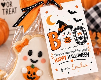 Halloween Ghost Treat Tag, Editable Gift Label (Digital Download)