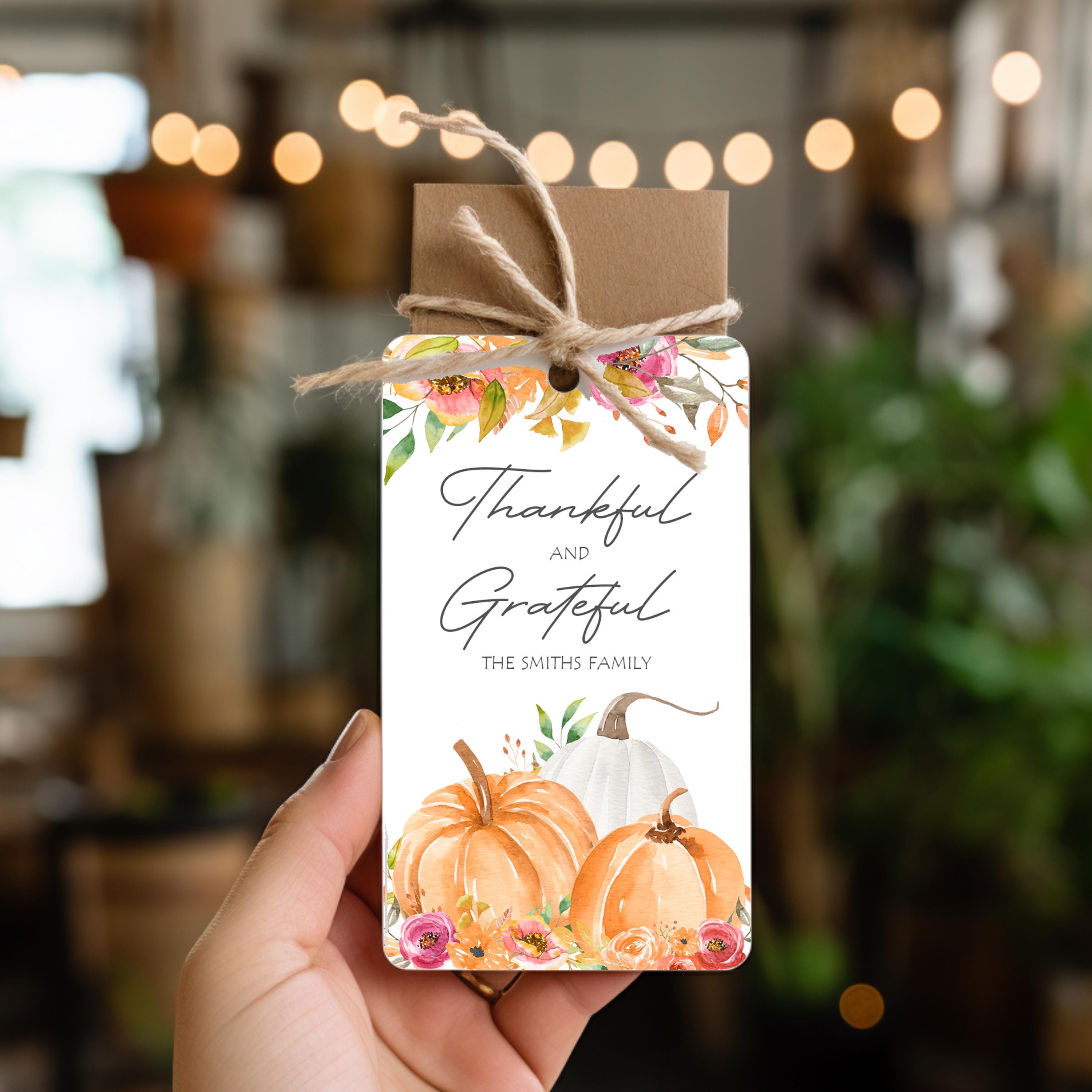 Happy Thanksgiving Gift Tag: Printable Thank You Label (digital ...