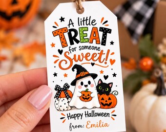 Halloween Treat Tag, Editable Gift Label (Digital Download)