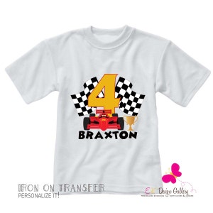 Personalisierte Rennauto Aufbügeln Sublimationsdatei, Jungen T-Shirt Aufbügeln Digitale Datei Kinder Geburtstag DIY Handwerk Geschenk Digital Download