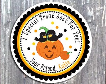 Etiqueta personalizada para dulces de Halloween: Recuerdos escolares, Regalos para fiestas (Descarga digital)