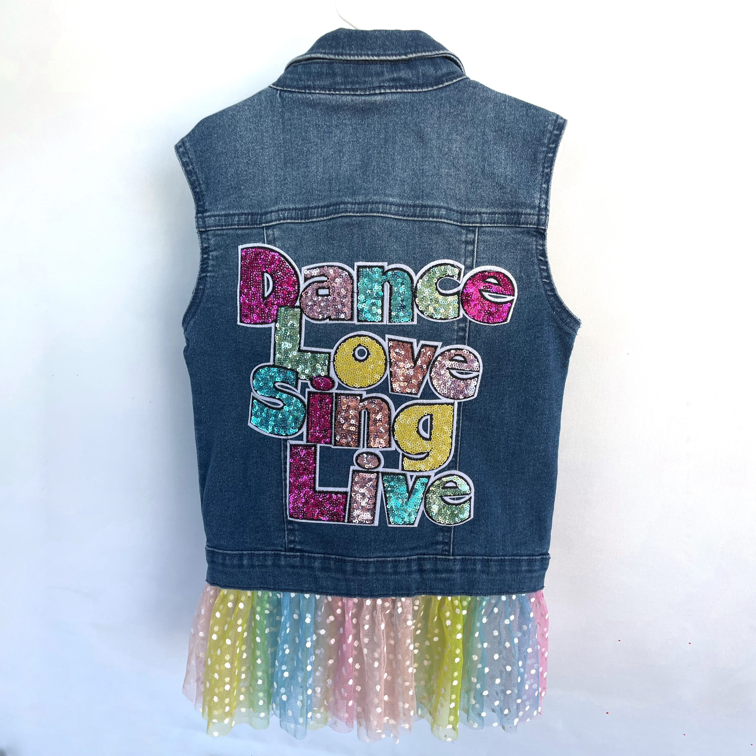 Girls jean hotsell jacket vest