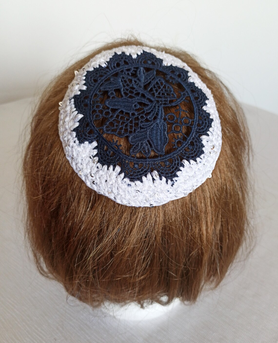 Women's Kippah Hand Crocheted One of a Kind. Center of Etsy