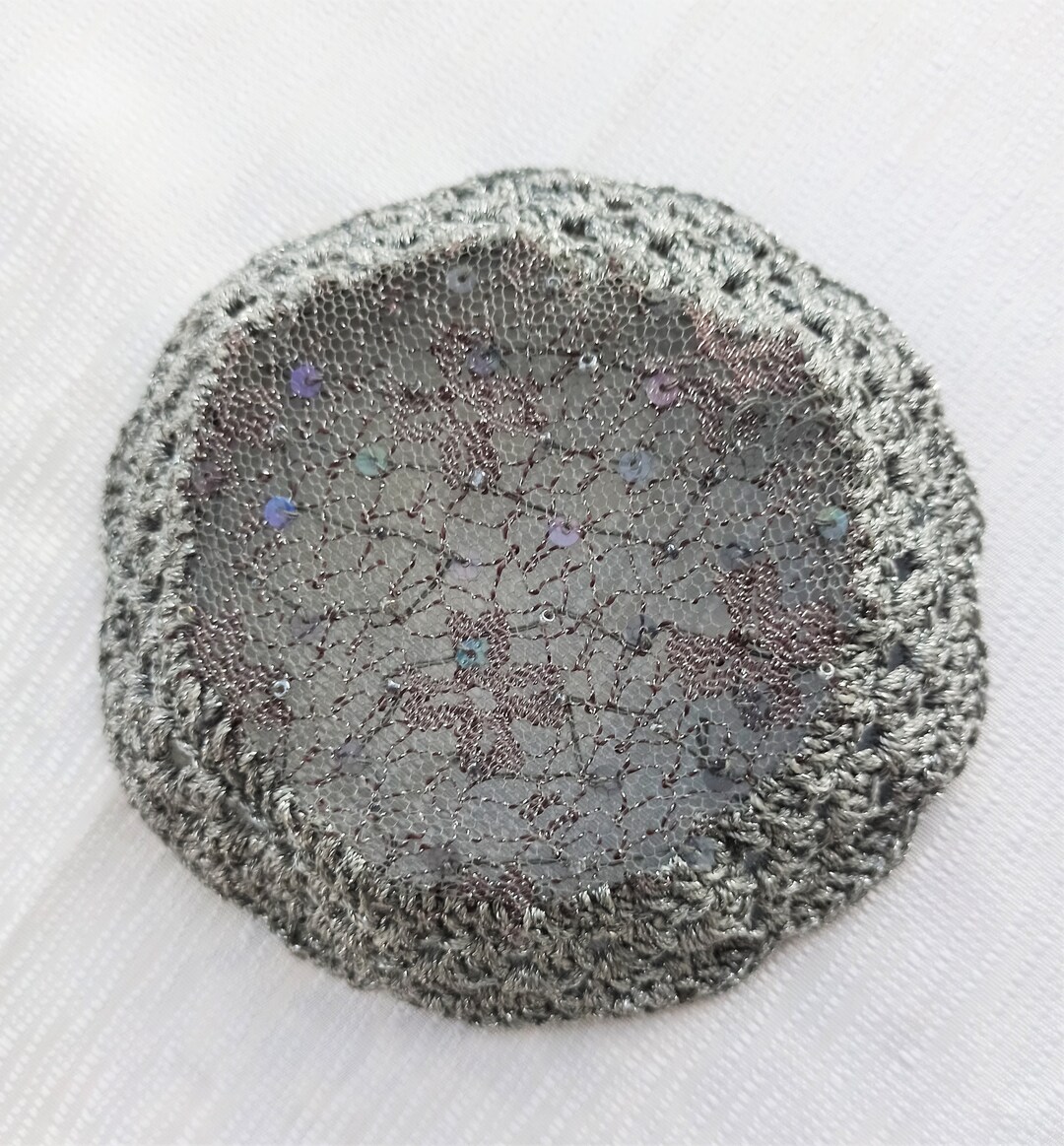 Women's Kippah Hand Crocheted. the Center Design is Made Etsy