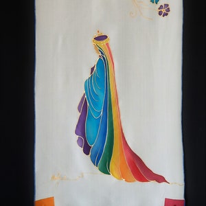 TALLIT - Queen Ester-Haddasah, Shabat preyers- Women & Girls,Bat-Mitzvah or Birthday Gift - Hand Painted Silk-in a sturdy Tallit Bag