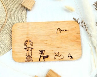 Breakfast board for children, forest animals