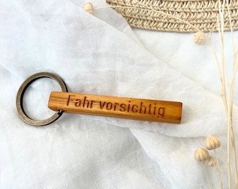 Keychain "Fahr" oak wood laser engraving, name engraving, engraving, wooden name, keychain wood with engraving, for men, for him