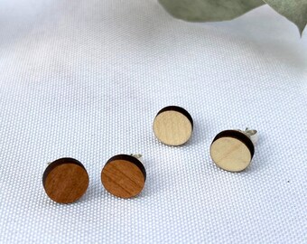 Stud earrings wood | 925 silver