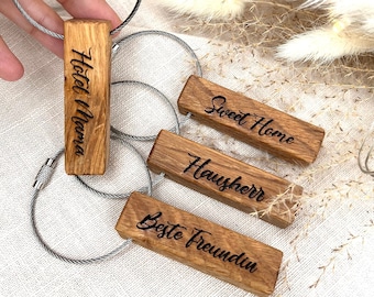 Wooden keychain with engraving