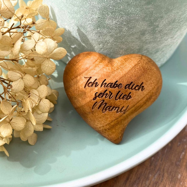 Handschmeichler Herz aus Holz, Holzherz, Valentinstagsgeschenk, Muttertag