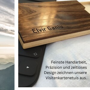 Visitenkartenetui Holz mit Gravur, Nussbaum 5, Namensgravur, Logogravur, Weihnachtsgeschenk, Abschlussgeschenk Bild 5