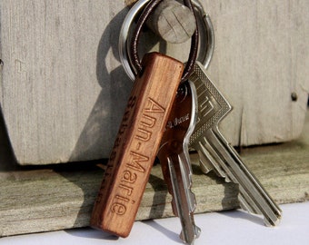 Keychain personalized, keychain wood, wood engraving, keychain with name, Christmas gift