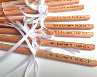 25 pencils with engraving, guest gift, customer gift, pencil with name, wedding,