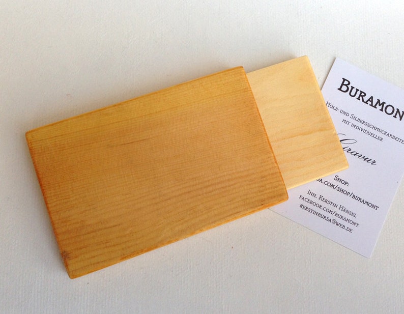 Wooden business card case with engraving, pine mod. 5, Christmas gift, graduation gift, logo engraving image 2
