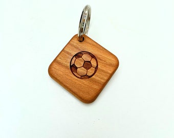 Football keychain | Back to school gift | Children's birthday gift | Wooden pendant with name