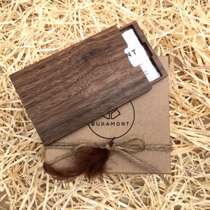 Business card case wood with engraving, walnut wood, wood engraving, Christmas gift, company gift, logo engraving image 4