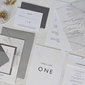 Paquete de muestra de papelería de boda, Invitación de boda industial, Papelería de boda moderna, Invitación de boda de la selva, Papelería de boda semi-personalizada