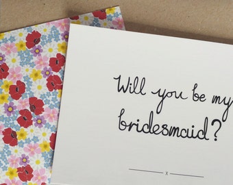 Will You Be My Bridesmaid Card, Bridesmaid Proposal Card, Bridesmaid Card, Bridesmaid Invite, Maid of Honour Card, Will You Be My Bridesmaid