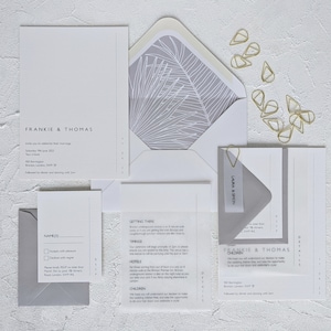 Paquete de muestra de papelería de boda, Neutrales invitación de boda, Papelería de boda minimalista, Invitación a bodas, Papelería de boda semi-personalizada