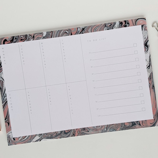 A4 Weekly Planner Pad, Tear Off Planner Pad, Marble Weekly Planner, Weekly Planner Pad, A4 Desk Pad, To Do, Planner Desk Pad
