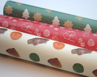 3 x Christmas Wrapping Paper, 3 x Assorted Christmas Wrapping Paper Sheets, Christmas Gift Wrap