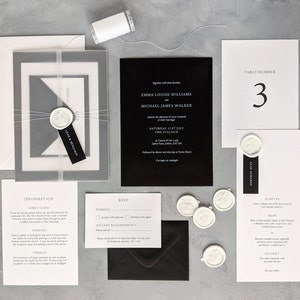 Wedding Stationery Sample Pack, Glam Wedding Invitation, Monochrome Wedding Stationery, Wedding Invite, Semi-Custom Wedding Stationery image 2