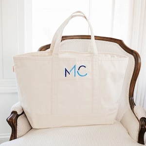 Embroidered Monogram Canvas Tote image 7