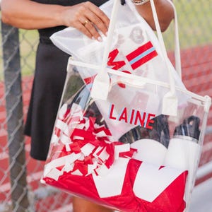 Gameday Clear Tote Bag & Pool Bag Bundle // Custom Stadium Bag, Clear Stadium Bag, Game Day Clear Bag, Custom Team Bag, Catch All Pouch