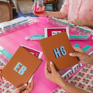 Shadow Monogram Mahjong Rule Cardholder // Mahjong Card Holder, NMJL, Mahjong Card Sleeve, Mah Jongg Gift, Custom Holder, Hostess Gift