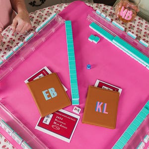 Shadow Monogram Mahjong Rule Cardholder // Mahjong Card Holder, NMJL, Mahjong Card Sleeve, Mah Jongg Gift, Custom Holder, Hostess Gift