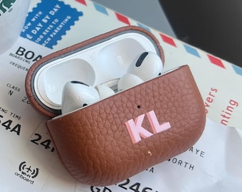 Shadow Monogram AirPods Pro Case // AirPod Pro 2, Customized AirPod Pro Case, Monogram AirPod Case, AirPod Case Holder, Leather Airpod Cover