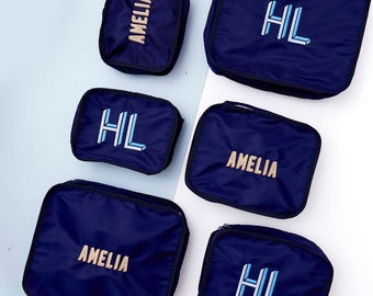 Embroidered Nylon Packing Cubes (Set Of 3)