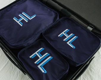 Embroidered Nylon Packing Cubes (Set Of 3)