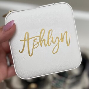 Script Jewelry Case // Personalized Jewelry Box Custom Jewelry Boxes Bridesmaid Jewelry Box Travel Jewelry Case Custom Name Jewelry Box
