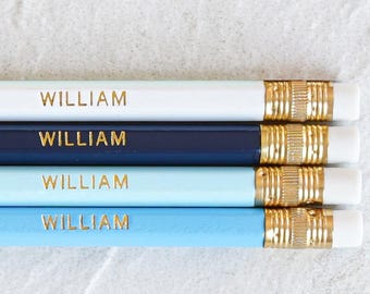 Custom Gold Foil Pencils // Personalized #2 Pencils, Back to School Pencils, Engraved Pencils, Teacher Appreciation, Custom Kid's Pencils