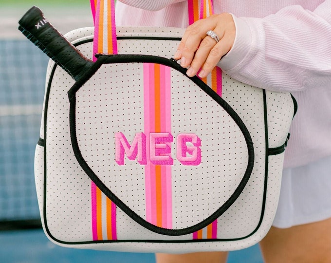 Striped Monogram Pickleball Bag