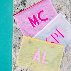 Shadow Monogram Pool Bag // Bridesmaids Wedding Custom Bachelorette Name School Everyday