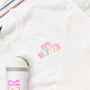Embroidered Teacher Sweatshirt - @PBANDJ4THGRADE x SWP // Custom Teacher Sweatshirt Teacher Mrs Sweatshirt Teacher Crewneck Teacher Gifts