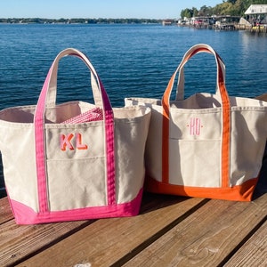 Embroidered Monogram Canvas Tote 