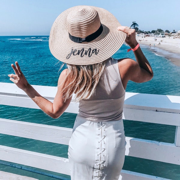 Custom Floppy Beach Hat // Bachelorette Trip Beach Weekend