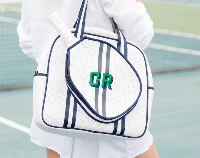 Striped Monogram Pickleball/Tennis Bag